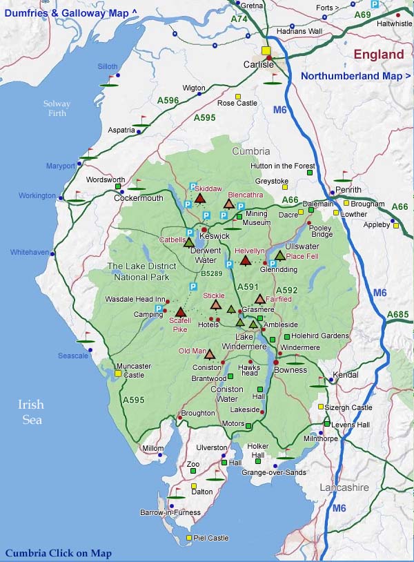 Cumbria and the Lake District Map